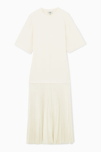 PLEATED-SKIRT T-SHIRT DRESS