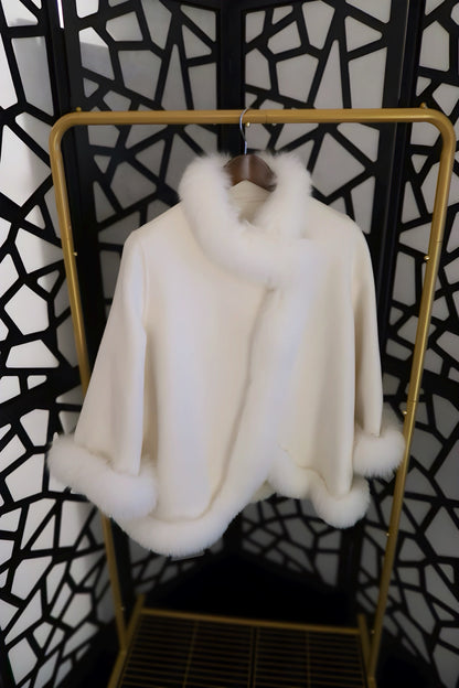 Fur Collar & Cuffs Cashmere Coat