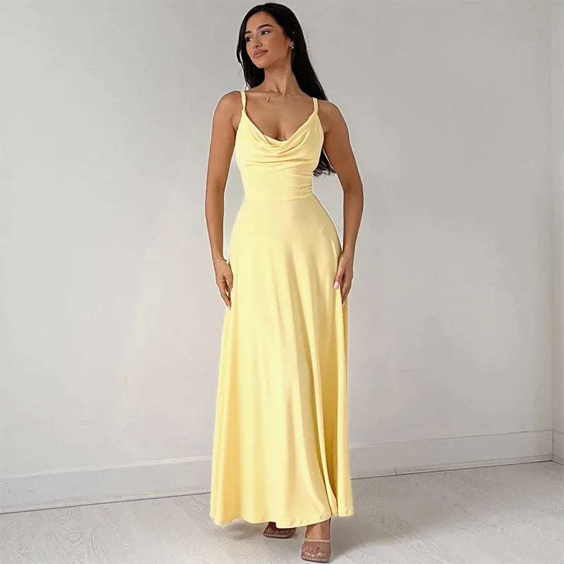 Lulah Drape Maxi Dress with Built-in Bra