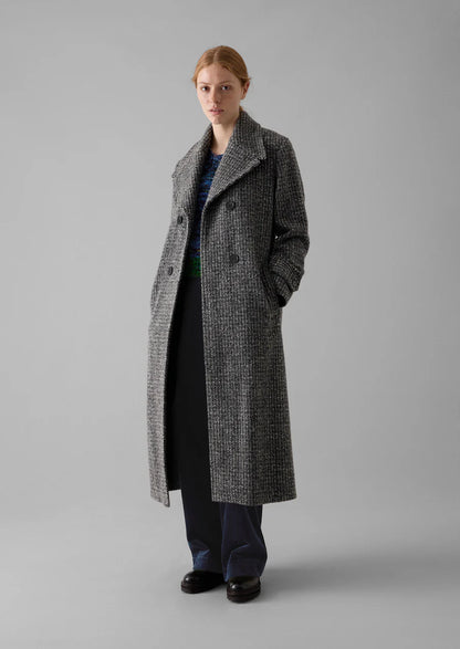 Amara | Wool Herringbone Belted Coat